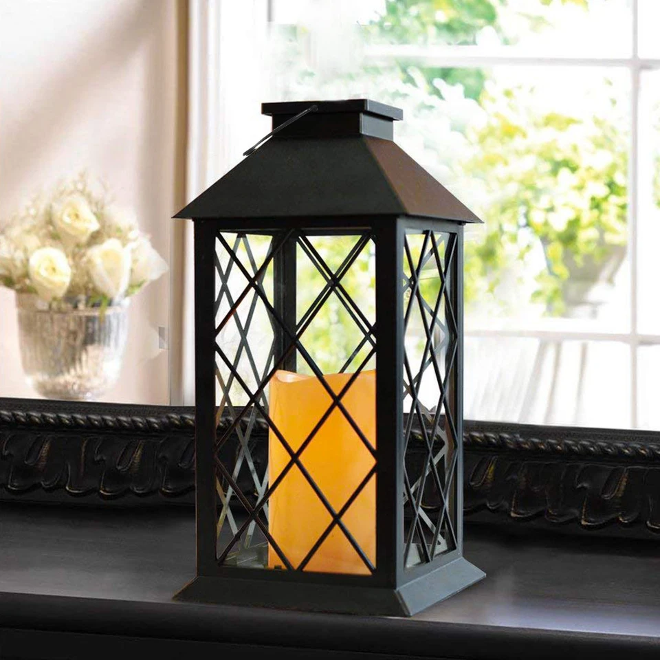 Solárna lampa retro lucerna sviečka Twinkle Light nepremokavé vonkajšie svetlo