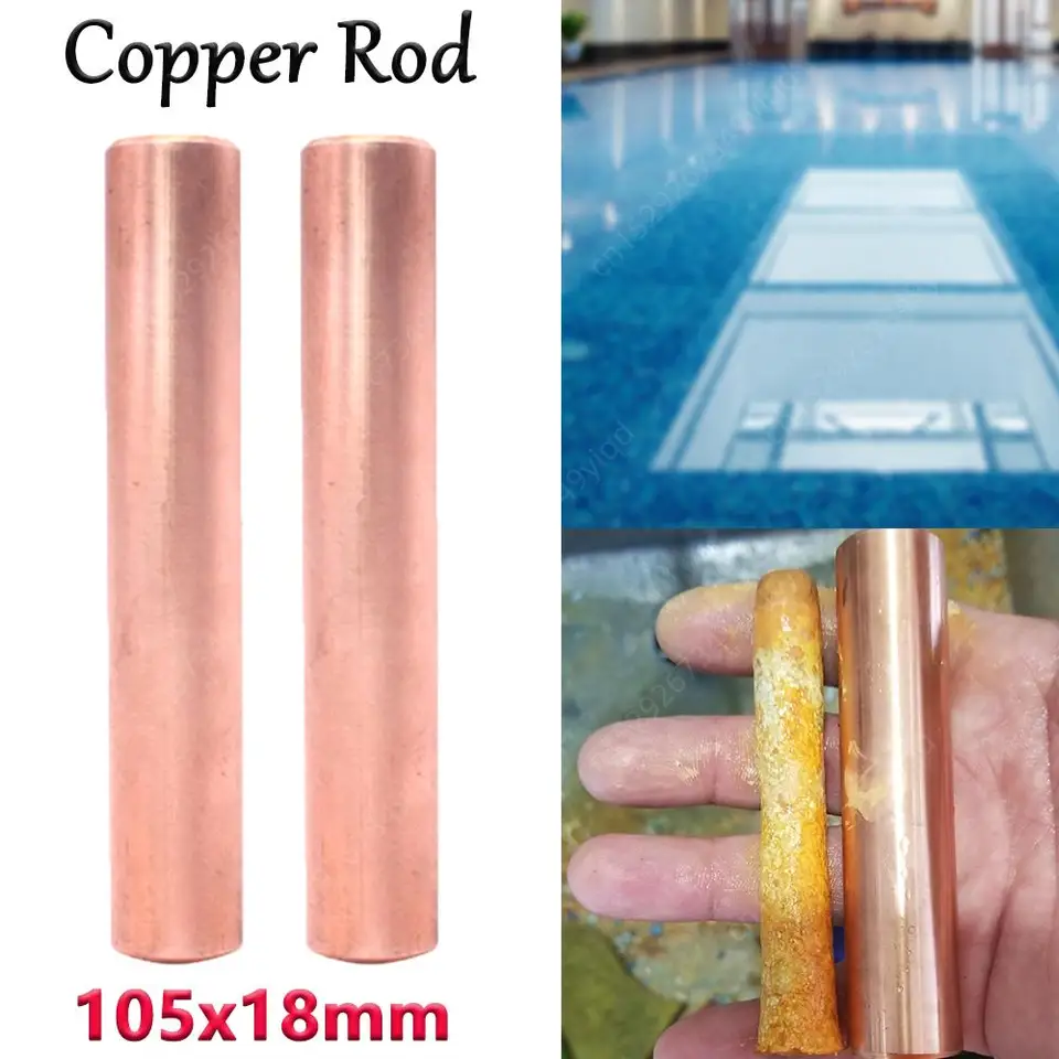 Solárna medená anóda pre bazén Ionizer Čistiteľ vody čistič doplnky náhradné diely meď kruhová tyč 105x18 mm