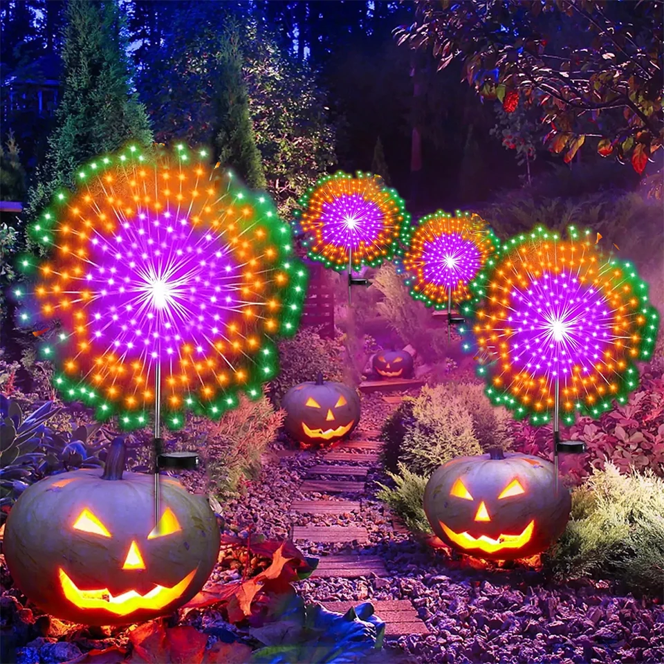 Solárna záhrada Outdoor Dekoratívne svetlo 200led Firewoks Fairy Light Decoration Solar Light for Path vianočné sviatočné výzdoba