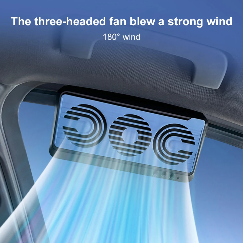 Solárne automatické okno chladič vozidla Ventilátor 3 ventilátor