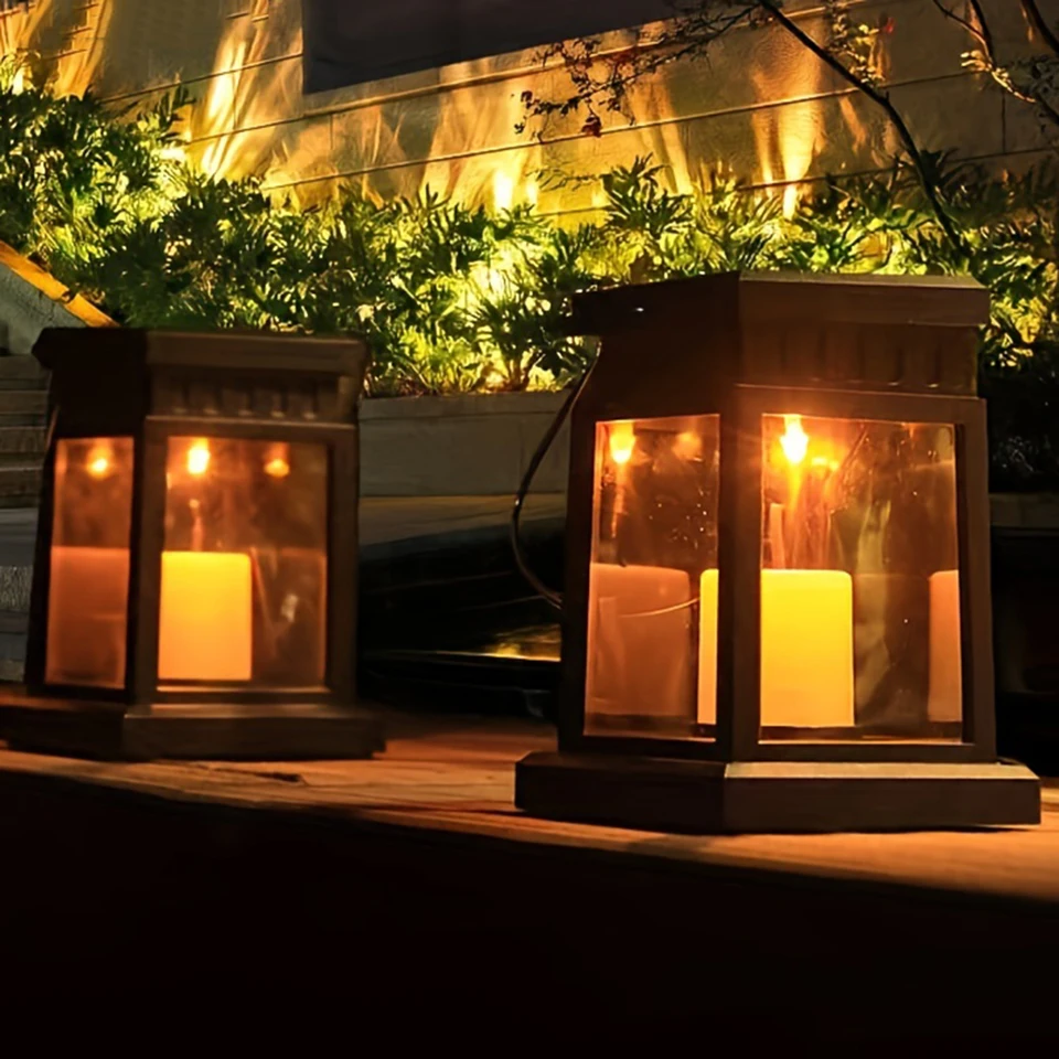 Solárne dekorácie zavesenie sviečky Light Outdoor Landscape Sviečka osvetlenie retro palác lampa svetla