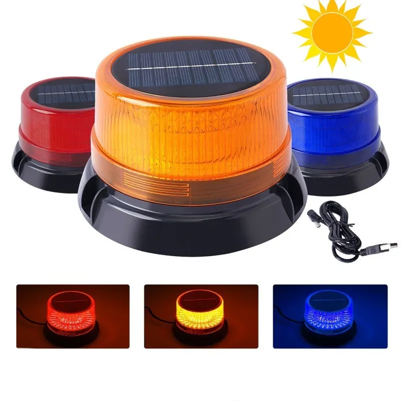 Solárne magnetické majáky Lights12v 24v Strobe svetlo jantárové výstražné svetlá bezpečnostné svetlo pre nákladné vozidlá Núdzový blikajúci maják