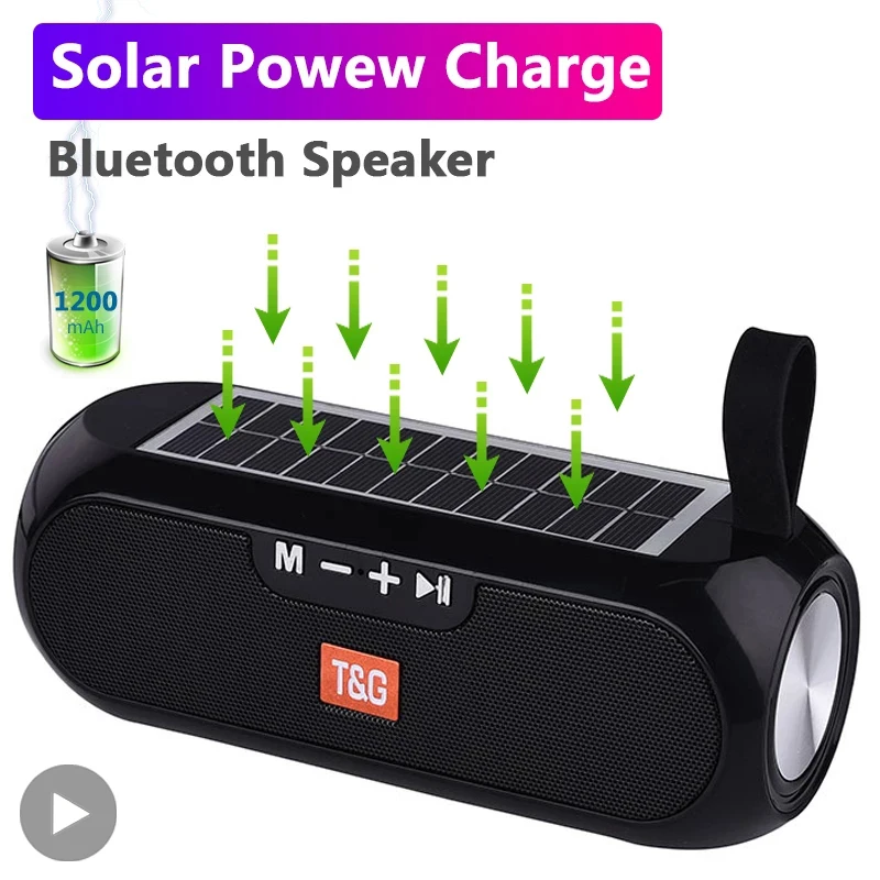 Solárne rádio FM Outdoor prenosné bezdrôtové bezdrôtové reproduktory Bluetooth Hudobná zvuková skrinka subwoofer bass aux pc pc počítač TV TV stereo mp3