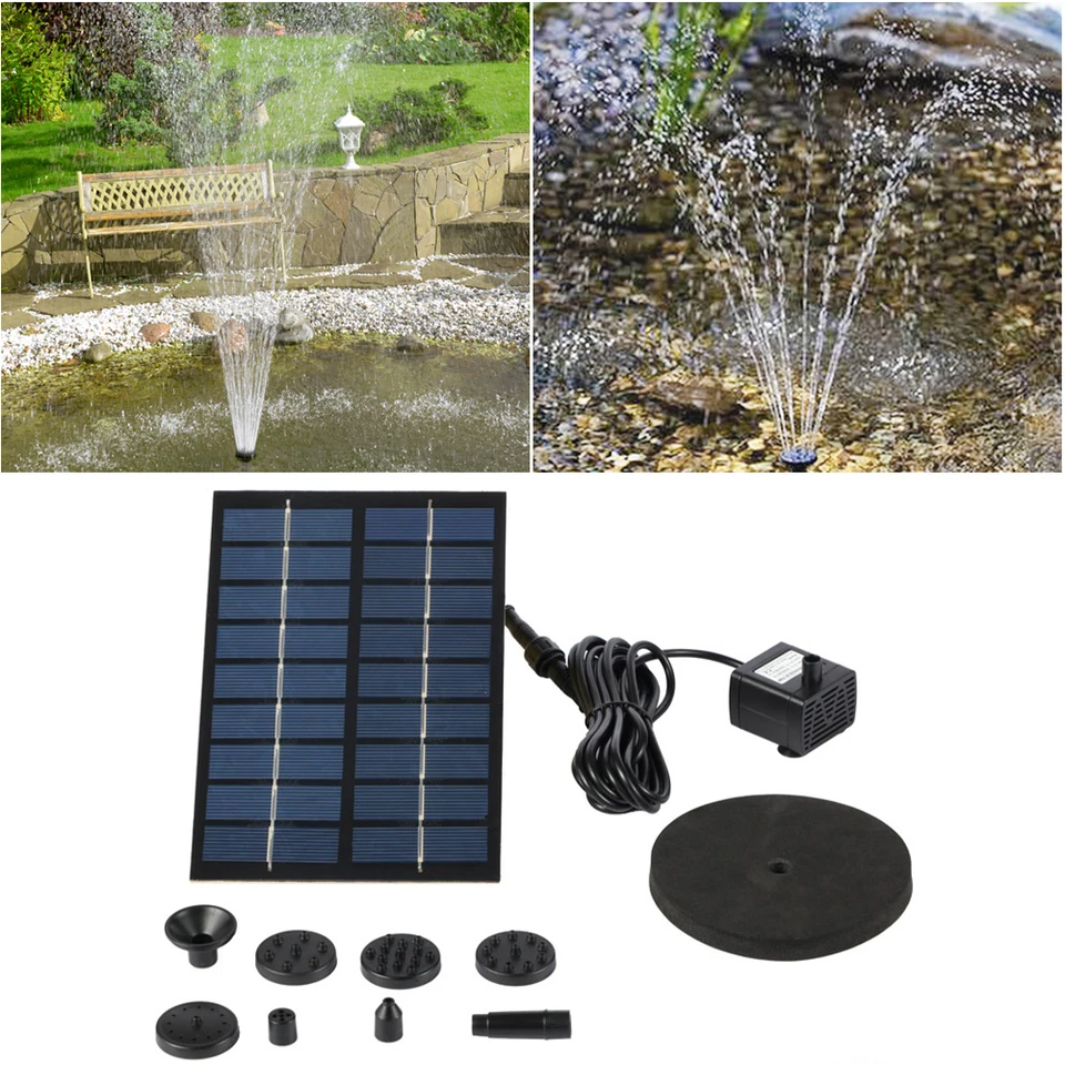 Solárne vodné čerpadlo na vodu so 6 dýzovými záhradnými plávajúce čerpadlo 220L/h DC 9V 1,7 W záhradný bazén Pond akvárium fontány dekorácie