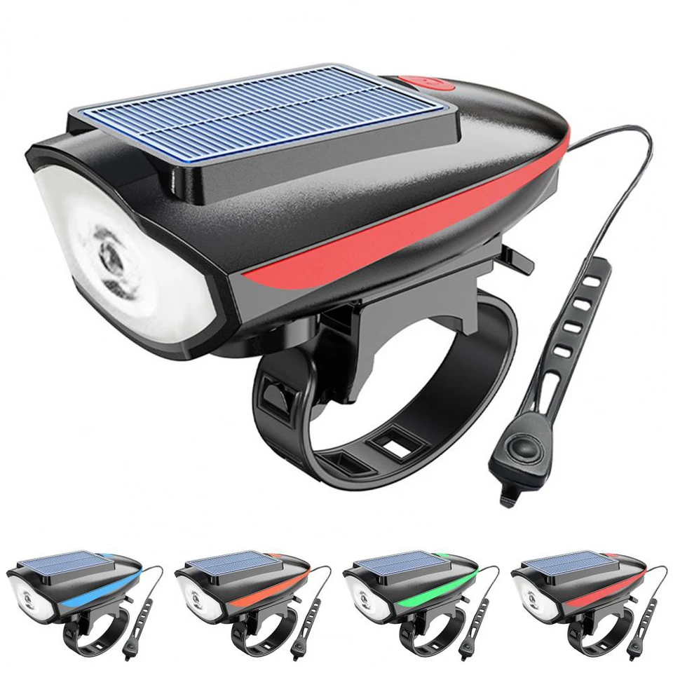 Solárny bicykel Svetlo vodotesný svetlomet bicyklov s 120 decibel roh USB / slnečno nabíjateľné LED svetlomet pre cestné bicykle