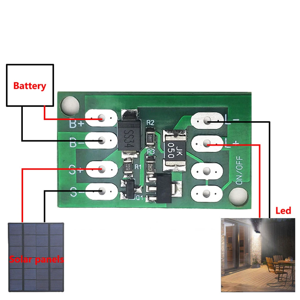Solárny generátor Ovládač nabíjania Automatické ovládacie obvody Ovládací obvod Litium nabíjanie dosky DIY Courtyard Small Street LA