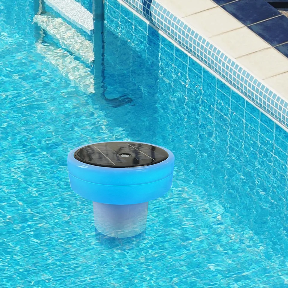 Solárny ionizér Light Up Up Chlór Držiak nastaviteľný chemický dodávok chlór Tablety Floater Boldal Cleaning Zariadenie