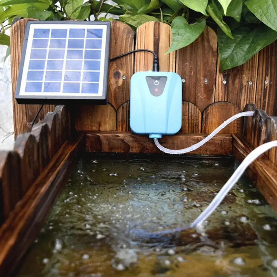 Solárny oxygenátor Voda Oxygen Pump Ohybový jazierok Aquarium vzduchové čerpadlo Tiché okysličenie vonkajšieho rybárskeho bazénu