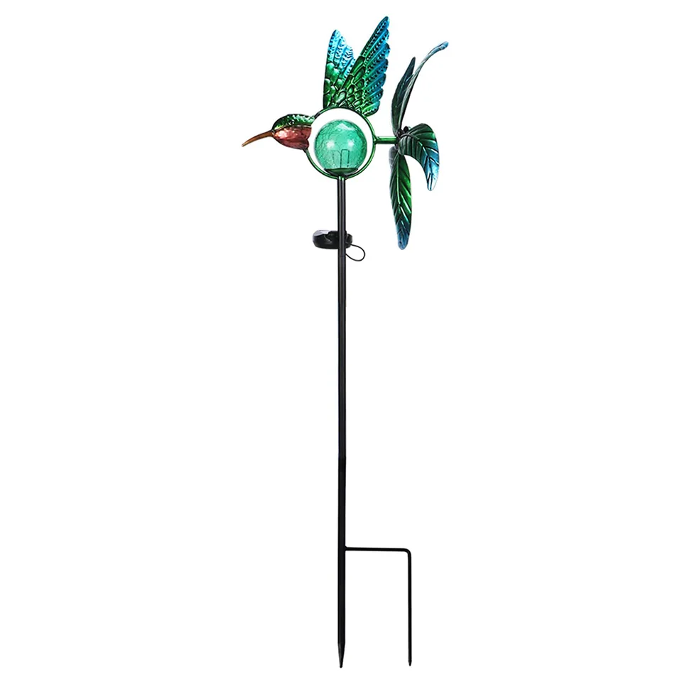 Solárny páv veterný mlyn Garden Light 3D železný veterný rozmetávač mletej zástrčky Lighting Ozdoby