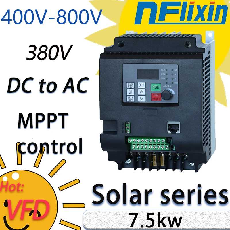 Solárny Solárny menič čerpadla VFD 380V pre konvertor AC-DC prevodníka AC-DC 7,5 kW DC 400V-800V Hybridný slnečný menič 380V VFD 7,5 kW