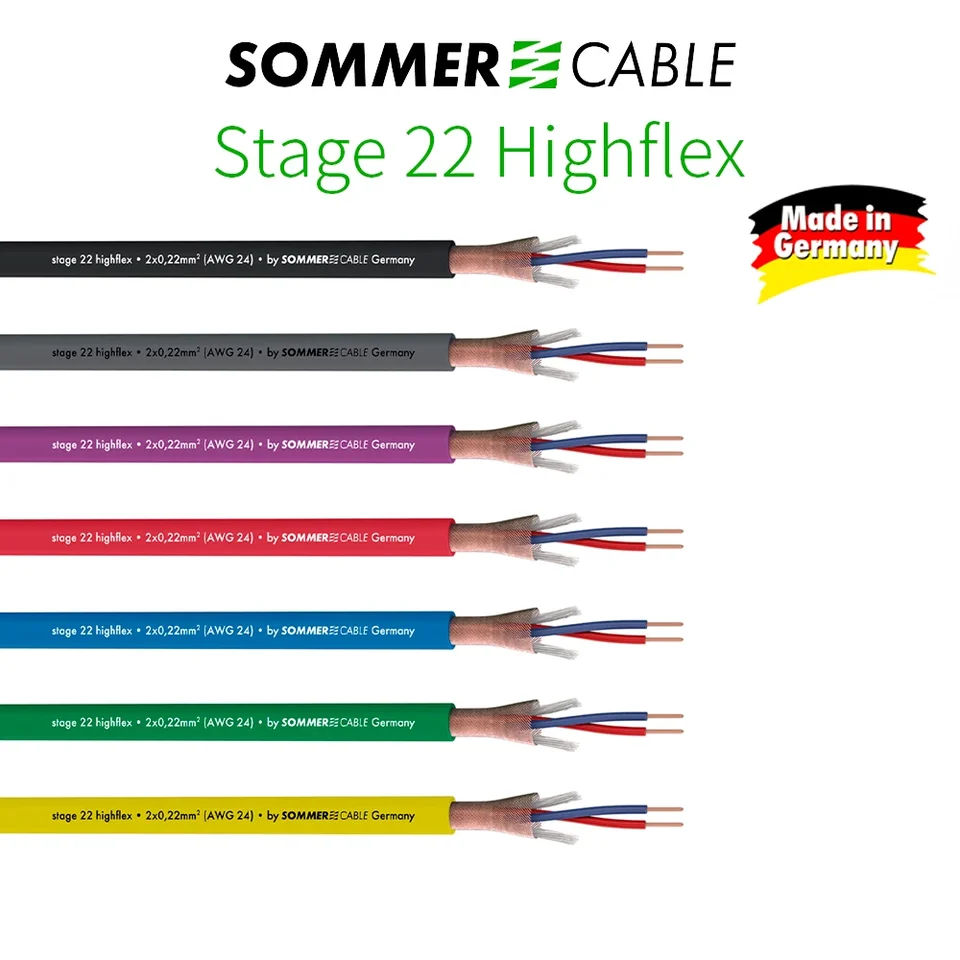 Sommerový kábel Mikrofónový kábel Fáza 22 Highflex 2x 0,22 mm² PVC 6,40 mm Bloková sadzba 99%