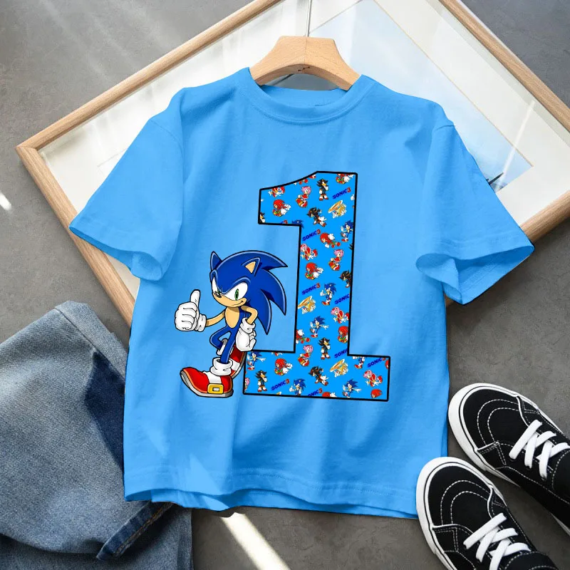 Sonics Boy roztomilé bavlnené tričko Summer anime módne vrcholy Karika