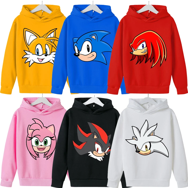 Sonics Child Hoodies Boys Dievčatá anime mikina mikiny deti Zima zahusťovanie teplého pulóve vrcholy detské oblečenie narodeniny roztomilé darčeky
