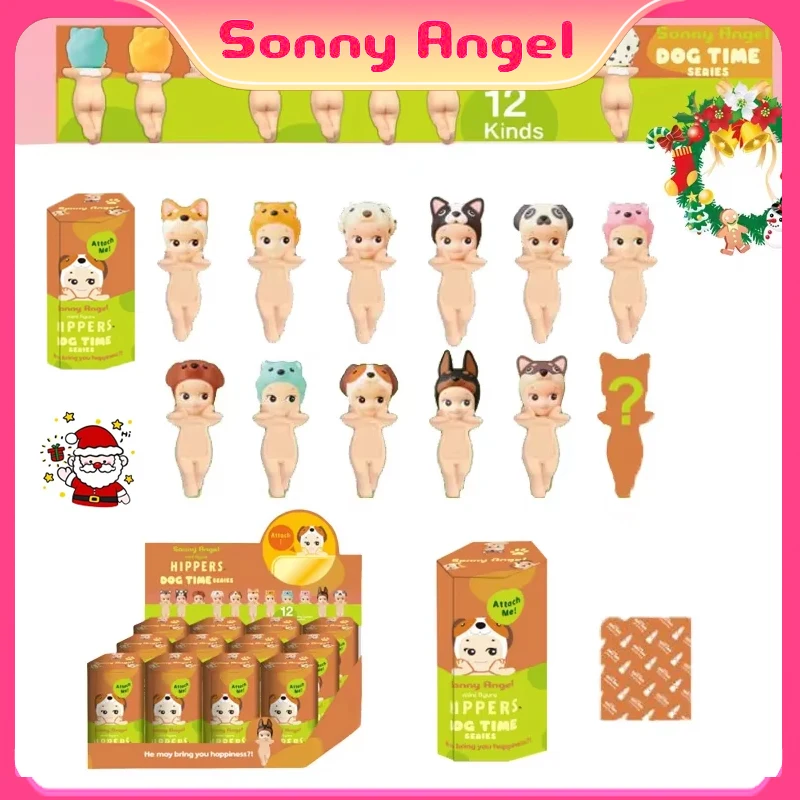 Sonny Angel Blind Box Dog Time Hipper Series Lucky Pomeranian Anime Figures Ozdoby Telefónne bábiky vianočné deti darček
