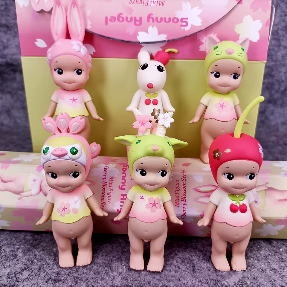 Sonny Angel Cberry Blossom Series Blind Box Kawaii Mini Figutop Desktop Dekorácie roztomilý telefónny model Doll Model Darček