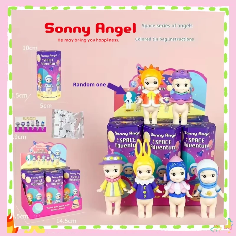 Sonny Angel Space Adventure vesmírny seriál Hračky Hračky Doll Cute Anime Action Figure Ozdoby vianočné darčeky Desktop domov