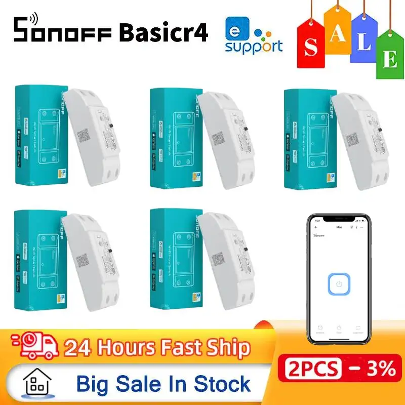 SONOFF BASICR4 Inovovaný základnýr2 MINI MINI WIFI SMART SWITCH MODULE MODULE ESP32 Podpora domácej asistentky Alexa Alice Ewelink App