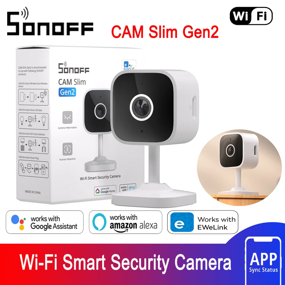 Sonoff Cam Slim Gen2 WiFi Smart Home Security Camera 1080p HD Detekcia pohybu Obojsmerná zvuková nočná vízia Podpora Alexa Google
