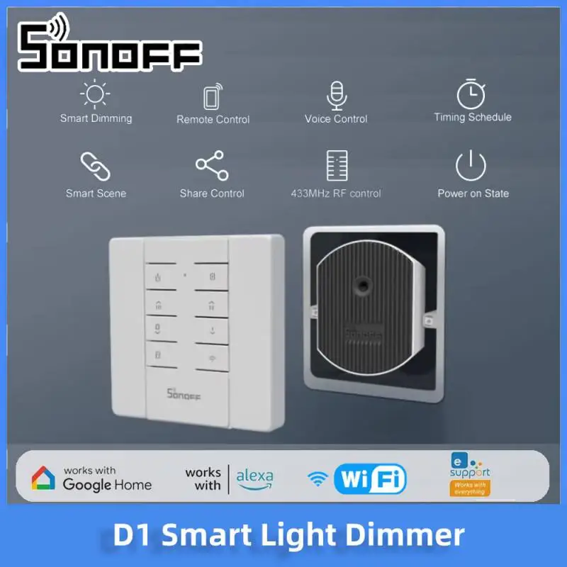 Sonoff D1 WiFi Smart Dimmer Switch DIY Smart Home Mini Switch Modul Upravte svetlo jas/hlas/RM433 RF diaľkové ovládanie