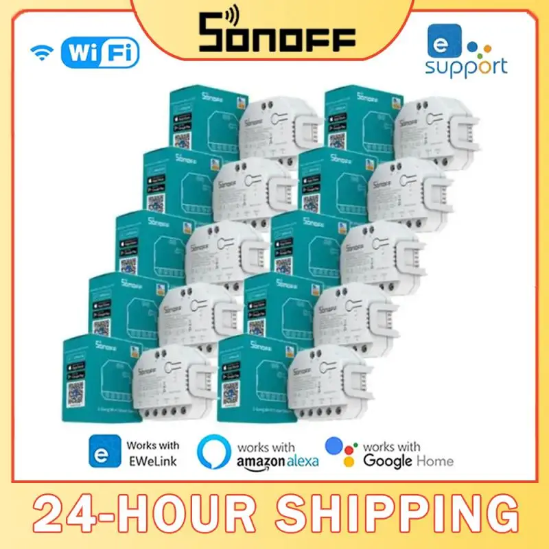 Sonoff Dual R3 Dual Relay s elektrickým meraním inteligentného DIY Mini spínač pre elektrické motorové závesy s elektrickým motorom cez Ewelink Alexa