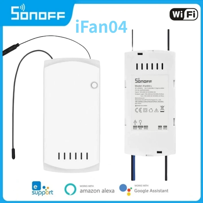 Sonoff IFAN04 Wi-Fi inteligentný stropný ventilátor a ovládač svetla Ewelink App RF Remote DIY inteligentné prepínač hlasového ovládania cez Alexa Google