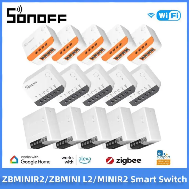 SONOFF MINI R2 / ZBMINIR2 / ZBMINILI-L2 Hlasový ovládací riadok Mini spínač ZigBee / WiFi Smart Switch Práca s Alexa Ewelink Google Home Home