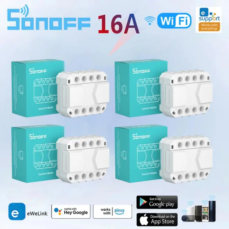 Sonoff S-Mate diaľkový ovládač 16a WiFi Smart Switch DIY inteligentný domáci modul