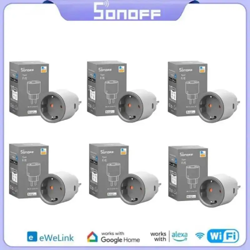 SONOFF S60 EÚ 16A IPlug Wi-Fi Smart Socket 1-5pcs Preťažnosť ochrany inteligentnej scény diaľkové ovládanie prostredníctvom Ewelink Alexa Google IFTTT