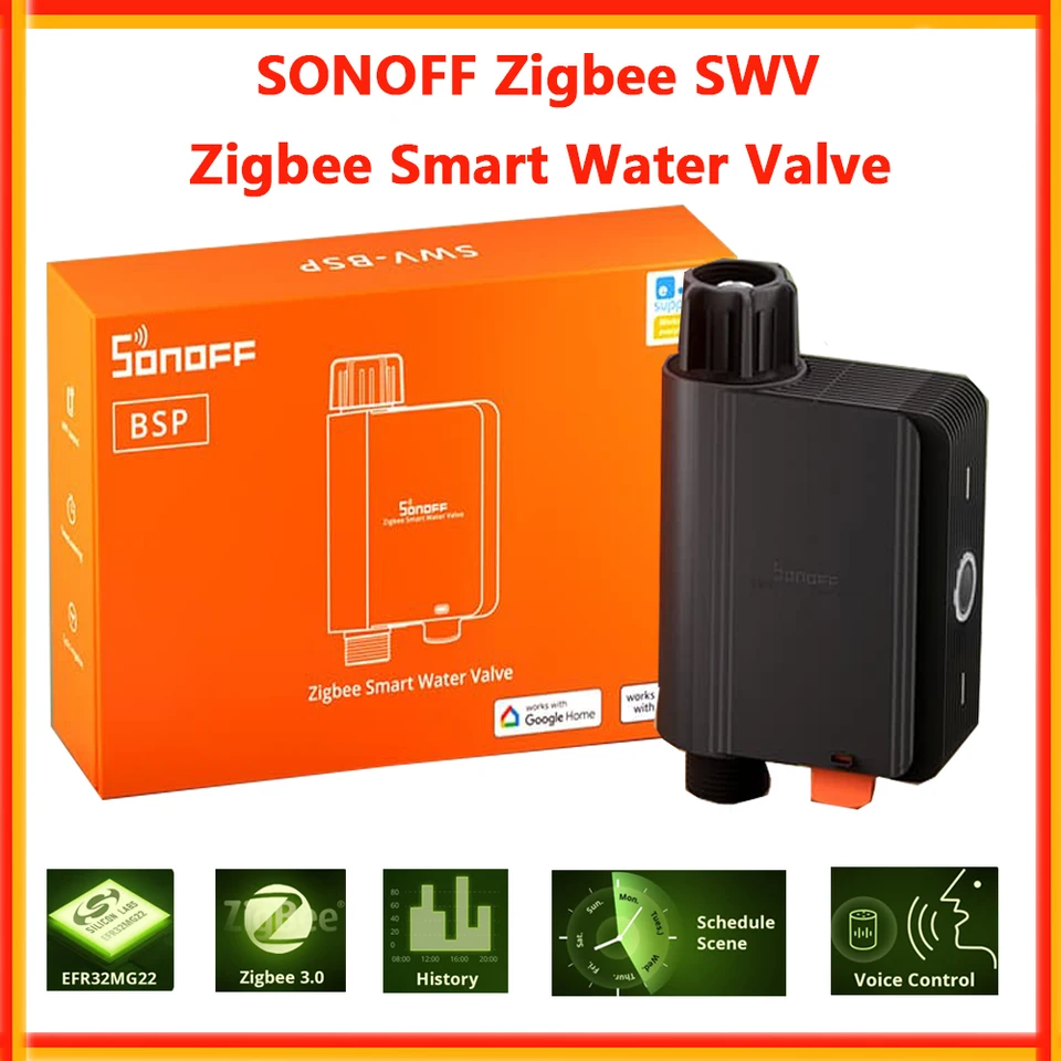SONOFF SWV ZIGBEE 3.0 SMART Vodný ovládač VENTIL SMART HOME AUTOMATÁCIA ZAMIETNUTÍM ZAMIETNOSTI ČASOVÝ OVLÁDACIE PRIPOMIENKU OVLÁDAVANIE VOLOCH