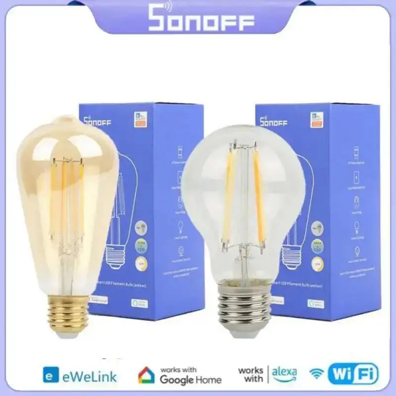 Sonoff WiFi Smart Bulb 7W E27 B02F-ST64 B02-F-A60 LED svetlo ukladanie výkonovej lampy Kompatibilné so spoločnosťou Google Home Alexa Ewelink App