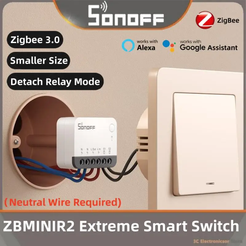 Sonoff Zbminir2 Extreme Zigbee 3.0 Smart Switch Detach Relay Smart Home Ewelink Diaľkové ovládanie Časovač