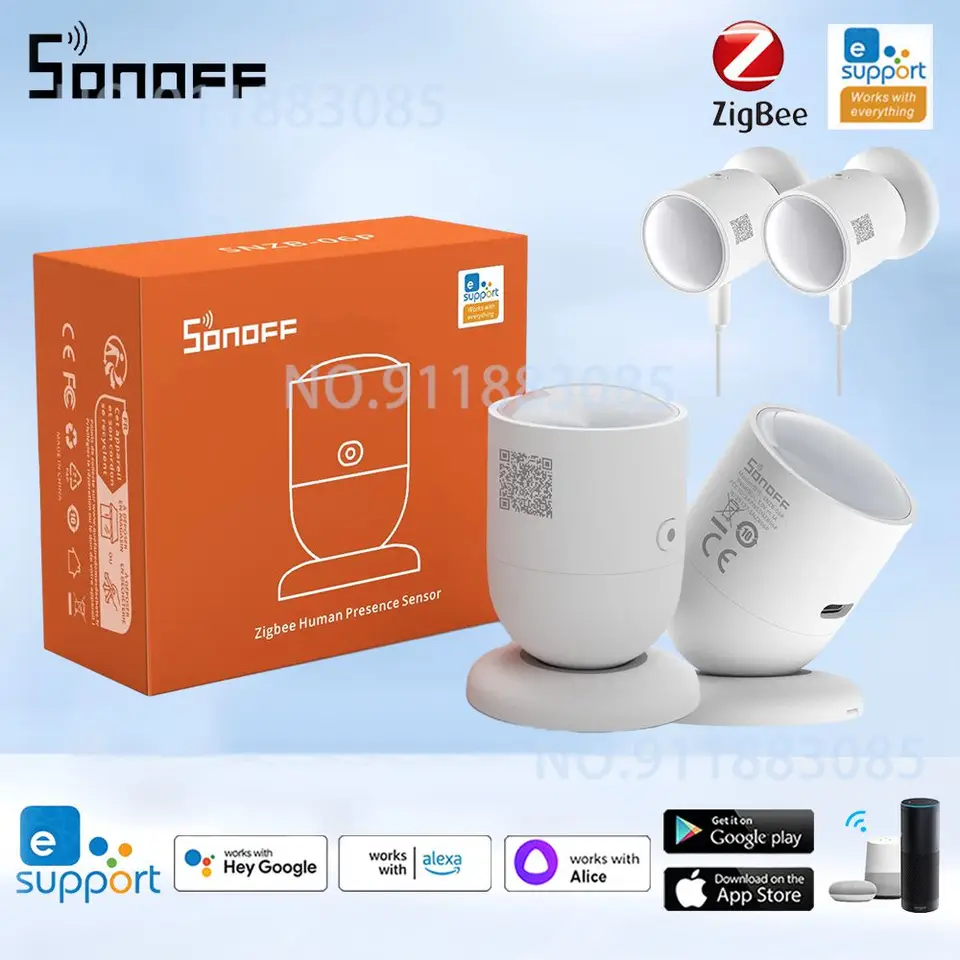 Sonoff Zigbee Human prítomnosť senzor SNZB-06P Mikrovlnná radarová prítomnosť detektor inteligentnej scény Zbbridge-P Ewelink Alice Alexa Google