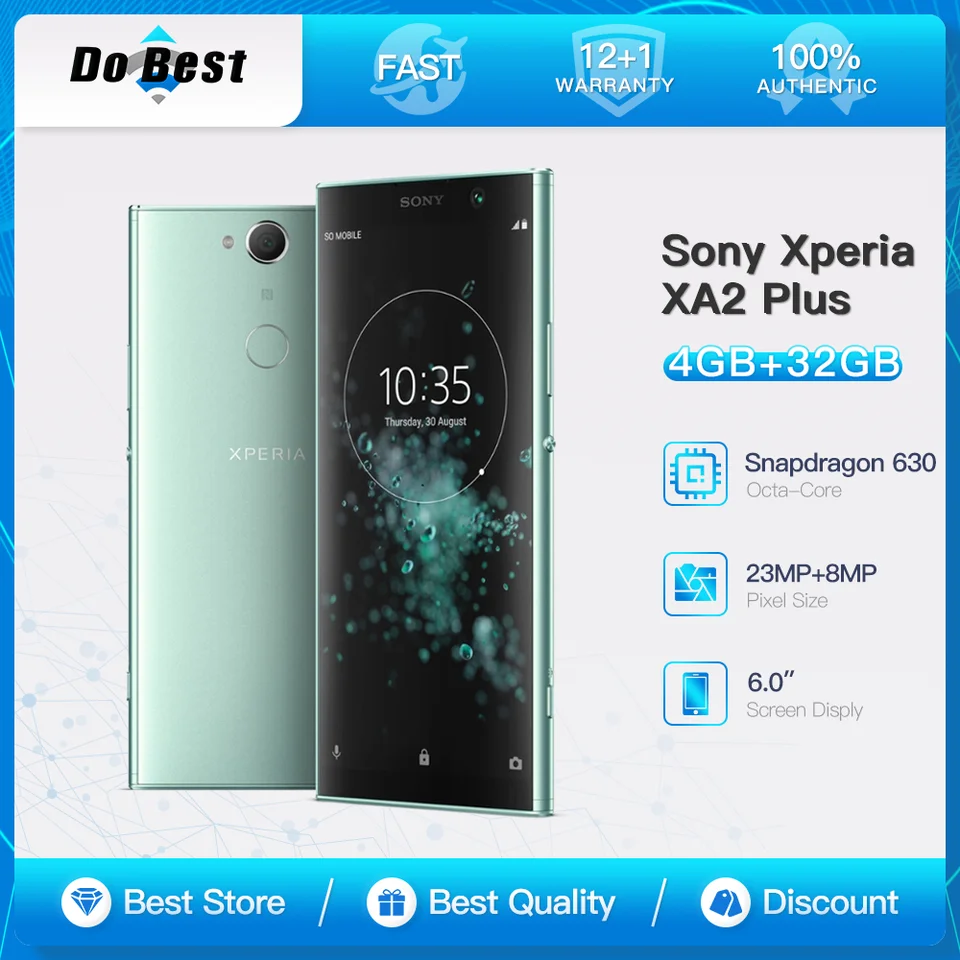 Sony Xperia XA2 Plus H3413 H4493 4G LTE Mobilný telefón 6,0 