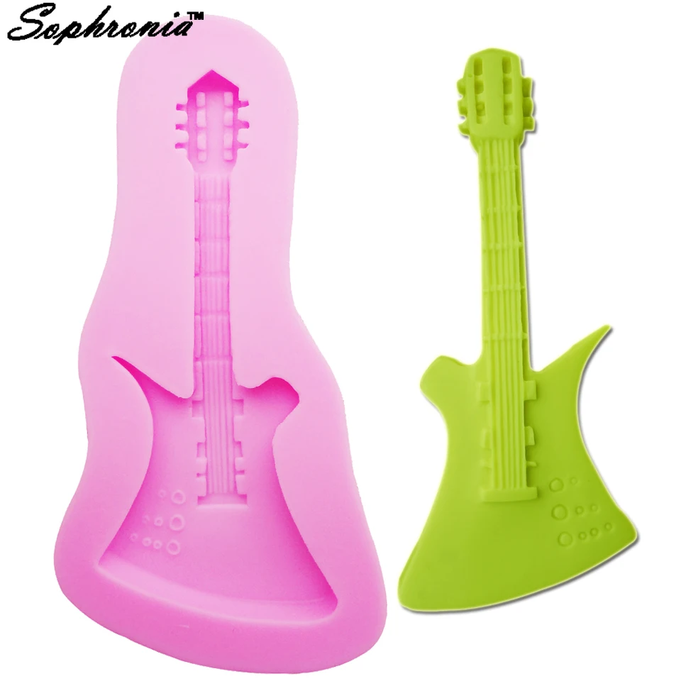 Sophronia M089 3D husľové silikónové čokoládové formy gitara Fondant Cake Deskotujú