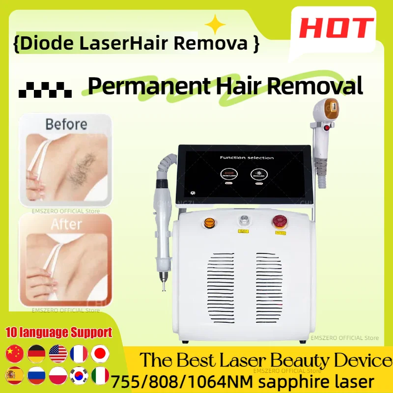 Sopránový diódový laser Picotech 2 in 1 Demontáž na chĺpky Stroj SHR Deklad tetovania odstránenie ľadu Titány Profesionálne kozmetické zariadenie