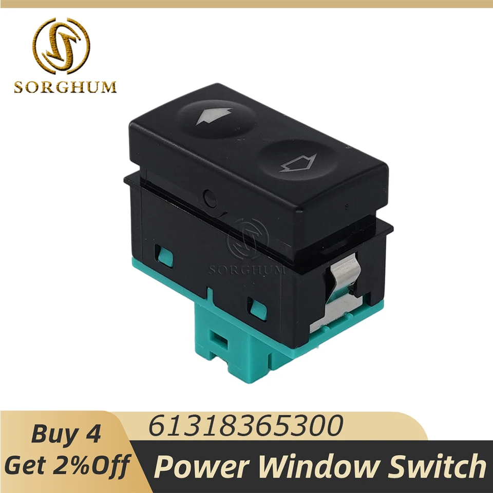 Sorghum Nové 61318365300 Elektrické prepínač napájacieho okna Výzdvihnutie Single Button pre BMW E36 318I 318is 325i 328i M3 Z3 Príslušenstvo automobilu