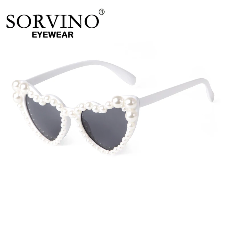 Sorvino Fashion Heart Kids Slnečné okuliare Girl Boy 2024 Nový festival párty slnečné okuliare Pink Love Pearl Sun.