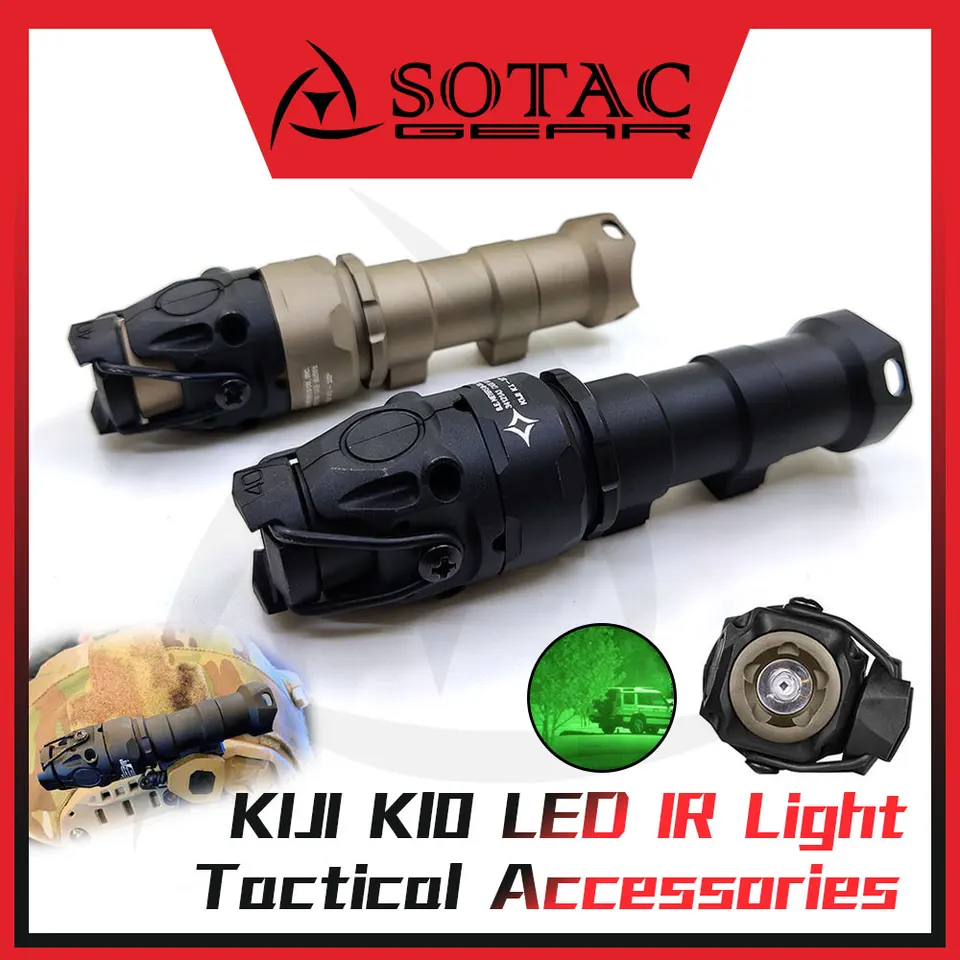 SOTAC Metal Weapon Kiji Scout Light Lov taktický K10 LED LED IR baterka Fit 20 mm picatinny rai