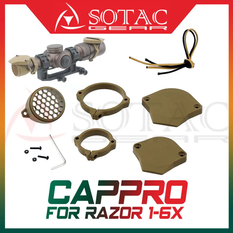 SOTAC SCOPECAP PRO RIFLESCOPOVÝ KRYT PRIPOJENÝCH KROMOV s zadnou čiapkou Combo od nylonu polyme 3D tlač Only Fit RZ 1-6x24 SCOUGE Airsoft TATIACL