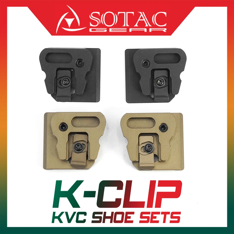 SOTAC TACTICKÝ KVC K-CLIP SETS SPEATY 2PS Kovová prilba Mount Dovetail Conversion Adaptér PVS-14
