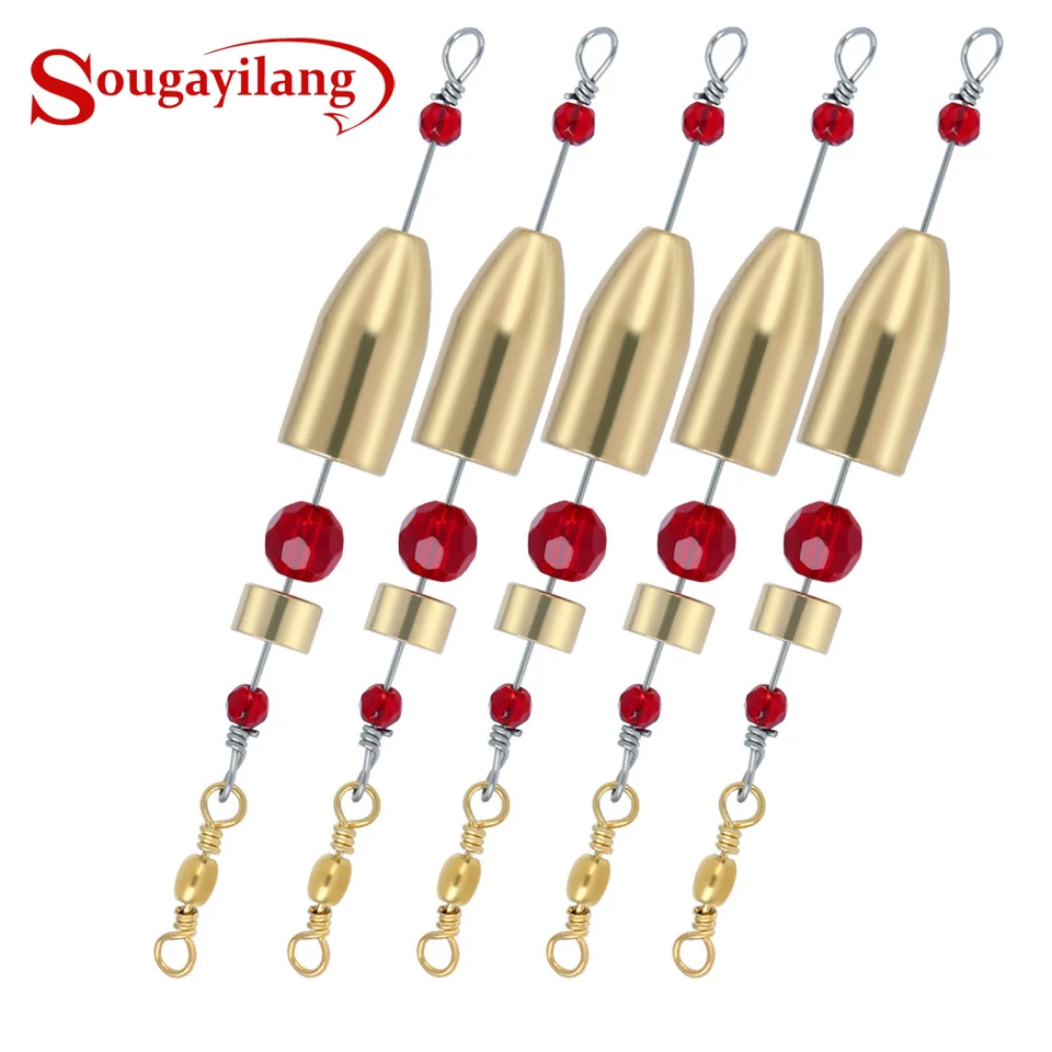 Sougayilang Fishing Carolina Ready Rig Mosadz rybársky rybársky otočný prsteň Rybársky konektor Rybárske vybavenie náradie