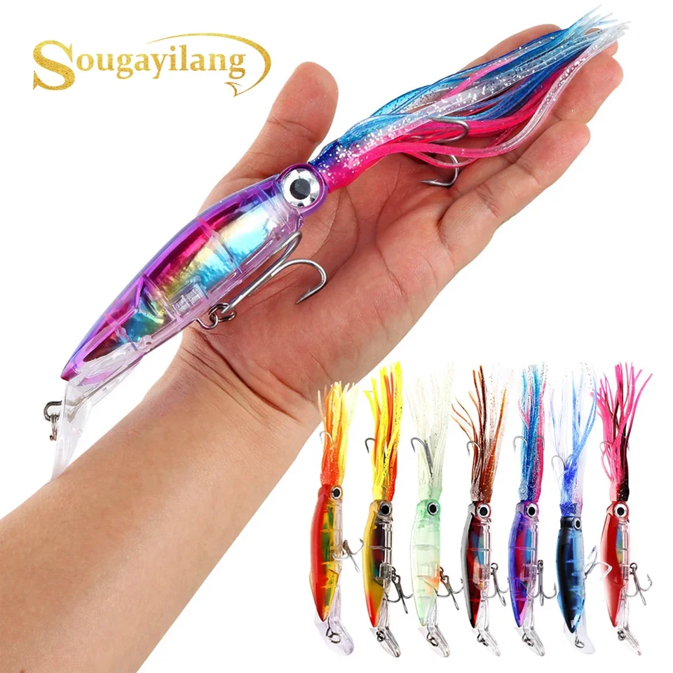 Sougayilang Fishing Laste Artificial Bait Tvrdý plastový chobotnica falošná návnada Rybárske návnady návnady Lúky Rybárske náradie pesca