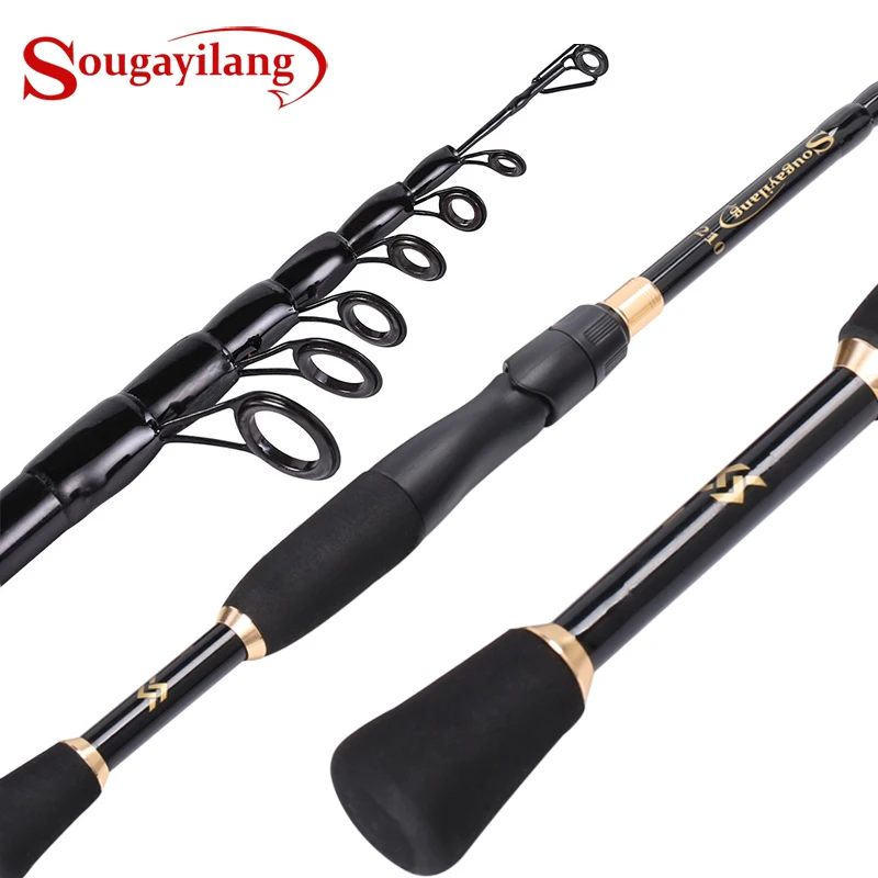 Sougayilang Teleskopická rybárska tyč Ultralight Hmotnosť rybárska tyč Rybárska tyč Uhlíková vlákna 1,8-2,4 m rybárska tyč