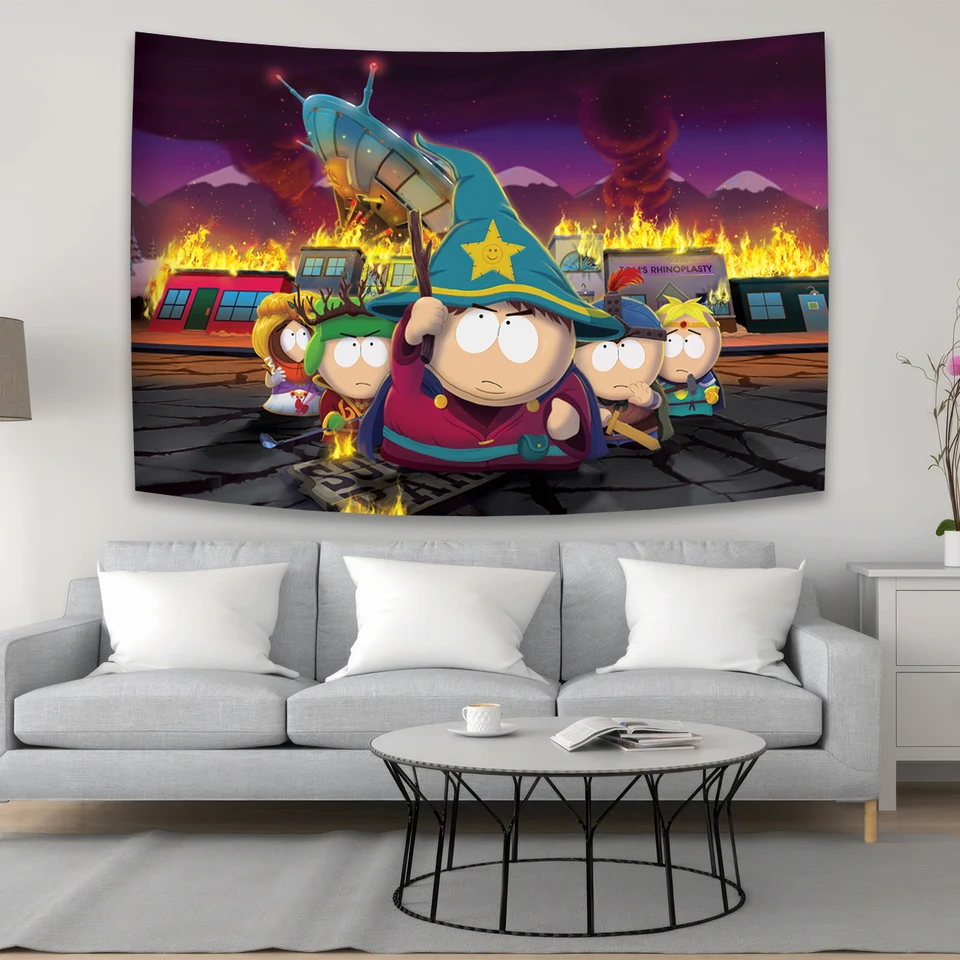 Souths Cartoon Parke farebný tapiséria anime stena zavesenie art boho izba domáci dekor tkanina tapiséria pre stenu