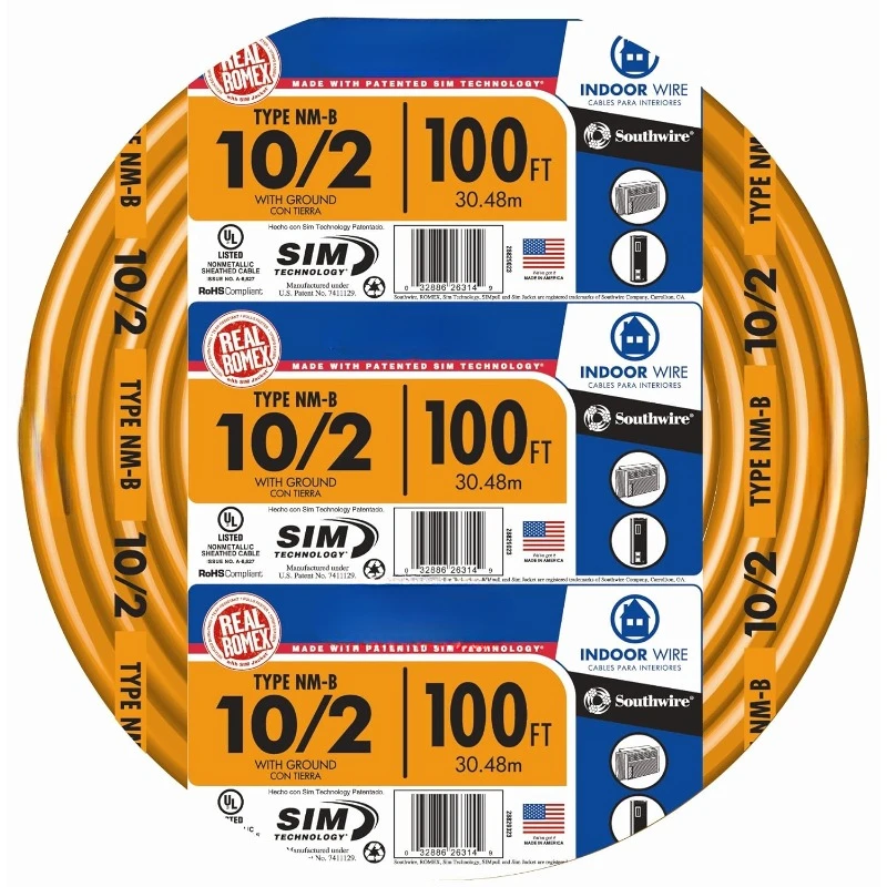 Southwire High Duty Extension Cord, 100 stôp, 12 meradla, 3 vodič, flexibilný bunda odolný voči vode, SJTW, červený/biely/modrý dom.