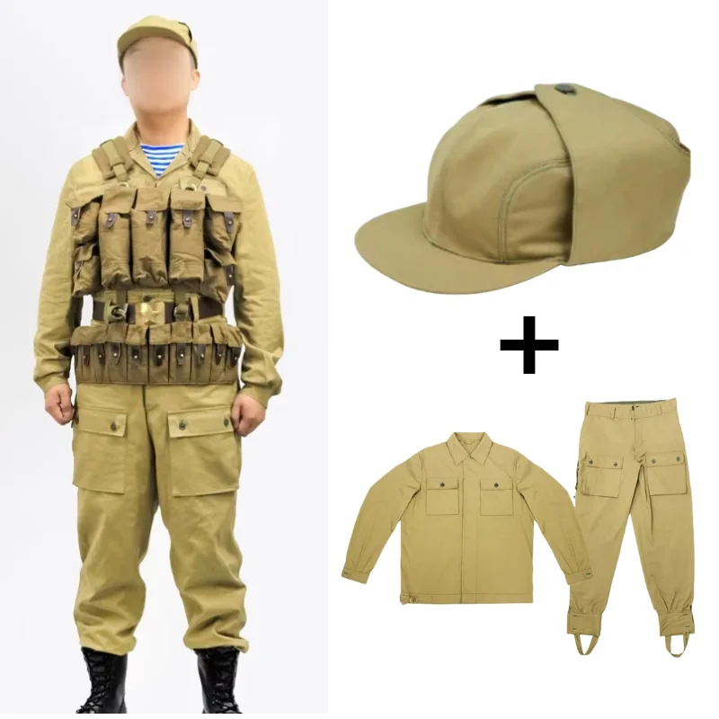 Sovietsky mabuta bojový oblek súprava bavlnené plátno VDV Combat Suit (Top+Pants+Hat) Cyklistika, turistika, vonkajšie športové oblečenie