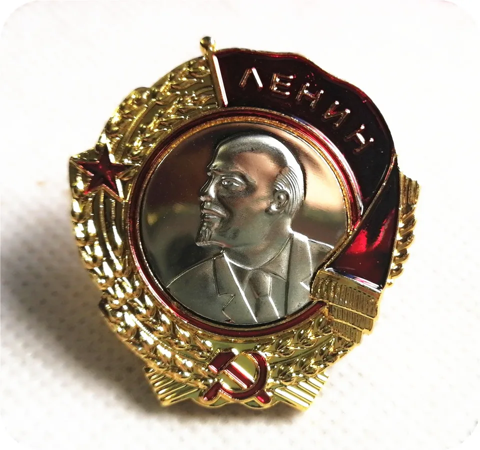 Sovietsky poriadok Červeného bannerového skrutkovania odznaky CCCP Orden Lenina ZSSR Order Lenin Pres Sovietsky