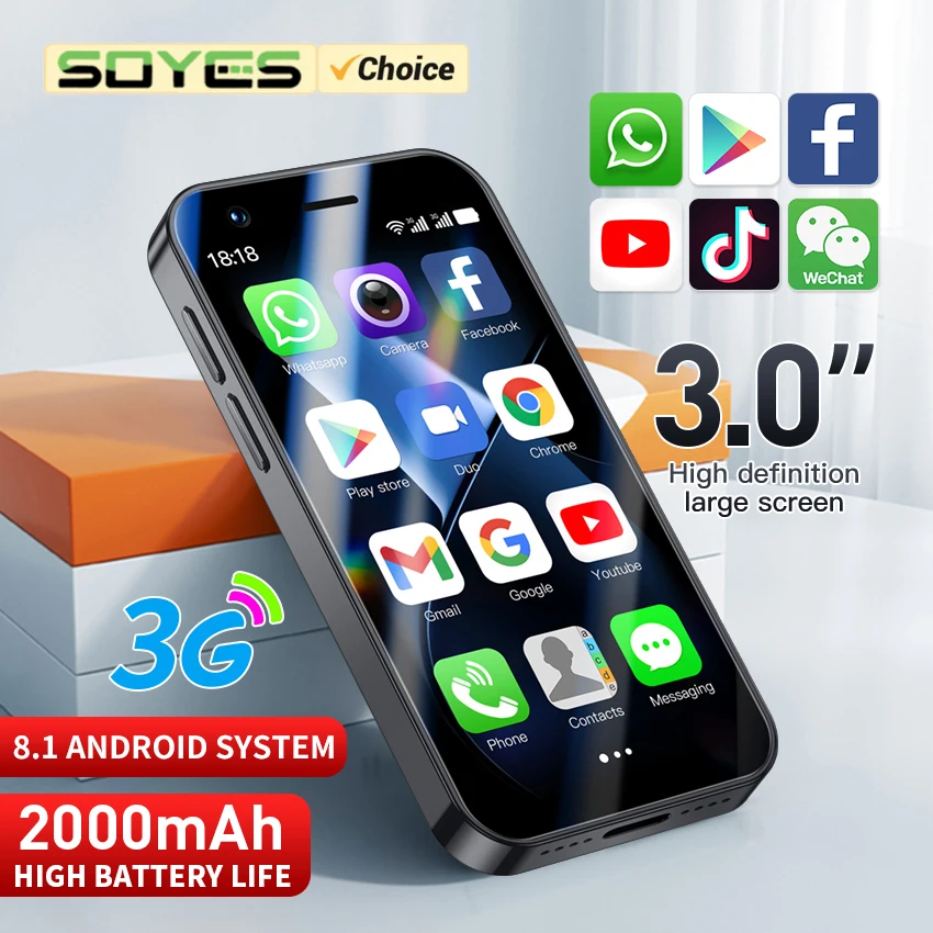 SOYES P70 PRO MAX MINI Android8.1 Smartphone 3,0 palca 2000 mAh Face ID Dual SIM Play Play Store 3G Malý telefón