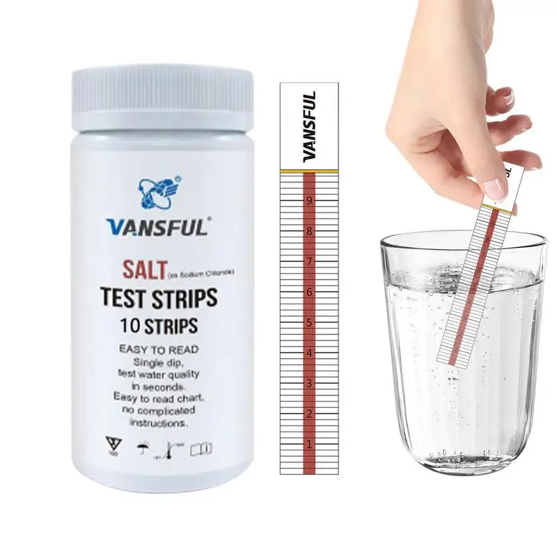 Soľné testovacie prúžky pre bazénové detekčné papierové prúžky Presné meranie Testovanie vody Položky pre vodnú vírivku kúpele plávanie