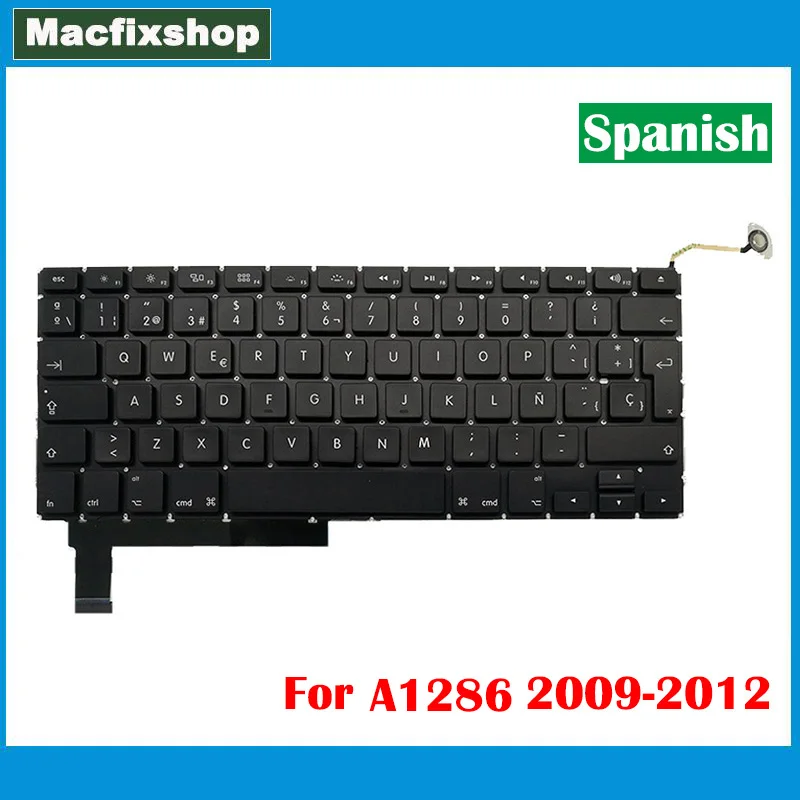 SP Španielsko EÚ A1286 Náhrada klávesnice 2009 2011 2012 Rok pre MacBook Pro 15,4 palca A1286 Testovaná španielska klávesnica